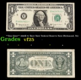 **Star Note** 1963B $1 'Barr Note' Federal Reserve Note (Richmond, VA) Grades vf+