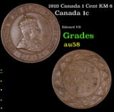 1910 Canada 1 Cent KM-8 Grades Choice AU/BU Slider