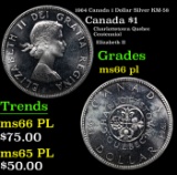 1964 Canada 1 Dollar Silver Canada Dollar KM-58 $1 Grades GEM+ UNC PL