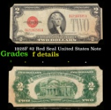 1928F $2 Red Seal United States Note Grades f details