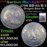 ***Auction Highlight*** 1796 Draped Bust Dollar BB-65/B-5 $1 Graded xf45 BY SEGS (fc)