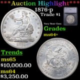 ***Auction Highlight*** 1876-p Trade Dollar $1 Graded ms64+ BY SEGS (fc)