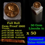 Proof Lincoln 1c roll, 1960 50 pcs