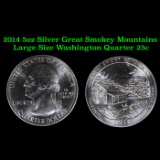 2014 5oz Silver Great Smokey Mountains Large Size Washington Quarter 25c Grades NG