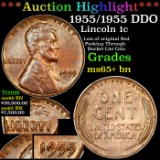 ***Auction Highlight*** 1955/1955 DDO Lincoln Cent 1c Graded ms65+ bn BY SEGS (fc)