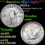 ***Auction Highlight*** 1923-s Standing Liberty Quarter 25c Graded au58+ BY SEGS (fc)
