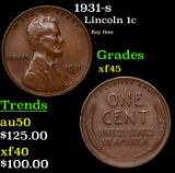 1931-s Lincoln Cent 1c Grades xf+