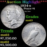 ***Auction Highlight*** 1934-s Peace Dollar $1 Graded Select Unc BY USCG (fc)