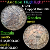 ***Auction Highlight*** 1823 Capped Bust Half Dollar 50c Graded ms65 BY SEGS (fc)