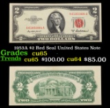 1953A $2 Red Seal United States Note Grades Gem CU