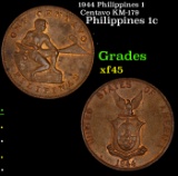 1944 Philippines 1 Centavo KM-179 Grades xf+