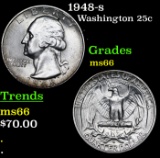1948-s Washington Quarter 25c Grades GEM+ Unc