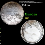 1990 Christmas Themed 1 Troy Once 0.999 Fine Silver Round Grades ng
