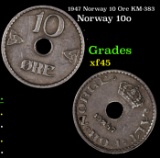 1947 Norway 10 Ore KM-383 Grades xf+