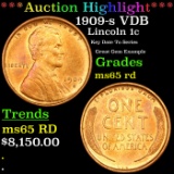 ***Auction Highlight*** 1909-s VDB Lincoln Cent 1c Graded ms65 rd BY SEGS (fc)