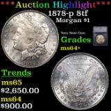 ***Auction Highlight*** 1878-p 8tf Morgan Dollar $1 Graded ms64+ By SEGS (fc)