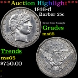 ***Auction Highlight*** 1916-d Barber Quarter 25c Graded ms65 BY SEGS (fc)