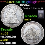 ***Auction Highlight*** 1859-s Seated Liberty Dollar $1 Graded au55 By SEGS (fc)
