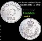 1958 Denmark 10 Ore KM-841.2 Grades GEM Unc