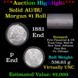 ***Auction Highlight*** AU/BU Slider First Financial Shotgun Morgan $1 Roll 1881 & P Ends Virtually
