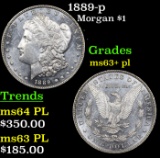 1889-p Morgan Dollar $1 Grades Select Unc+ PL
