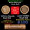 Mixed small cents 1c orig shotgun roll, 1919-s Wheat Cent, 1887 Indian Cent other end, Brandt Wrappe