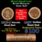 Mixed small cents 1c orig shotgun roll, 1919-s Wheat Cent, 1887 Indian Cent other end, Brandt Wrappe