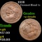 1838 Coronet Head Large Cent 1c Grades vg details