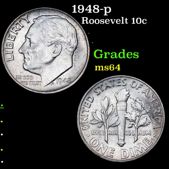 1948-p Roosevelt Dime 10c Grades Choice Unc