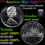 ***Auction Highlight*** 1966 Large Beads Canada Dollar $1 Graded ms67 dmpl By SEGS (fc)