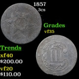 1857 Three Cent Silver 3cs Grades vf++