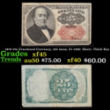 1874 25c Fractional Currency, 5th Issue, Fr-1309  Short, Thick Key Grades xf+