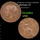 1918 Britain 1 Farthing 1f KM-808.1 Grades xf