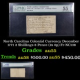 North Carolina Colonial Currency December 1771 2 Shillings 6 Pence (2s 6p) Fr-NC136