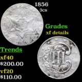 1856 Three Cent Silver 3cs Grades xf details
