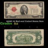 1928G $2 Red seal United States Note Grades f, fine