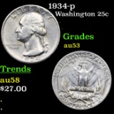 1934-p Washington Quarter 25c Grades Select AU