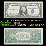 1957B $1 Blue Seal Silver Certificate Grades Select CU