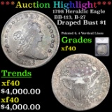 ***Auction Highlight*** 1798 Heraldic Eagle Draped Bust Dollar BB-113, B-27 $1 Graded xf40 By SEGS (