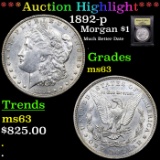 ***Auction Highlight*** 1892-p Morgan Dollar $1 Graded Select Unc By USCG (fc)