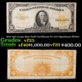 1922 $10 Large Size Gold Certificate Fr-1173 Speelman/White Grades vf+