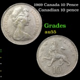 1969 Canada 10 Pence Grades Choice AU