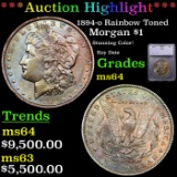 ***Auction Highlight*** 1894-o Morgan Dollar Rainbow Toned $1 Graded ms64 BY SEGS (fc)