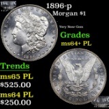 1896-p Morgan Dollar $1 Grades Choice Unc+ PL