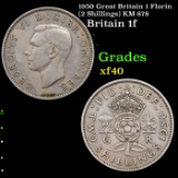 1950 Great Britain 1 Florin (2 Shillings) KM-878 Grades xf