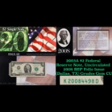 2003A $2 Federal Reserve Note, Uncirculated 2008 BEP Folio Issue (Dallas, TX) Grades Gem CU