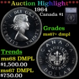 ***Auction Highlight*** 1964 Canada Dollar $1 Graded ms67+ dmpl By SEGS (fc)