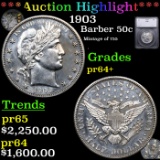 Proof ***Auction Highlight*** 1903 Barber Half Dollars 50c Graded pr64+ BY SEGS (fc)