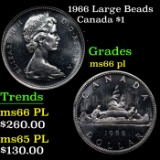 1966 Large Beads Canada Dollar $1 Grades GEM+ UNC PL