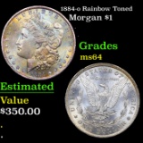 1884-o Morgan Dollar Rainbow Toned $1 Grades Choice Unc